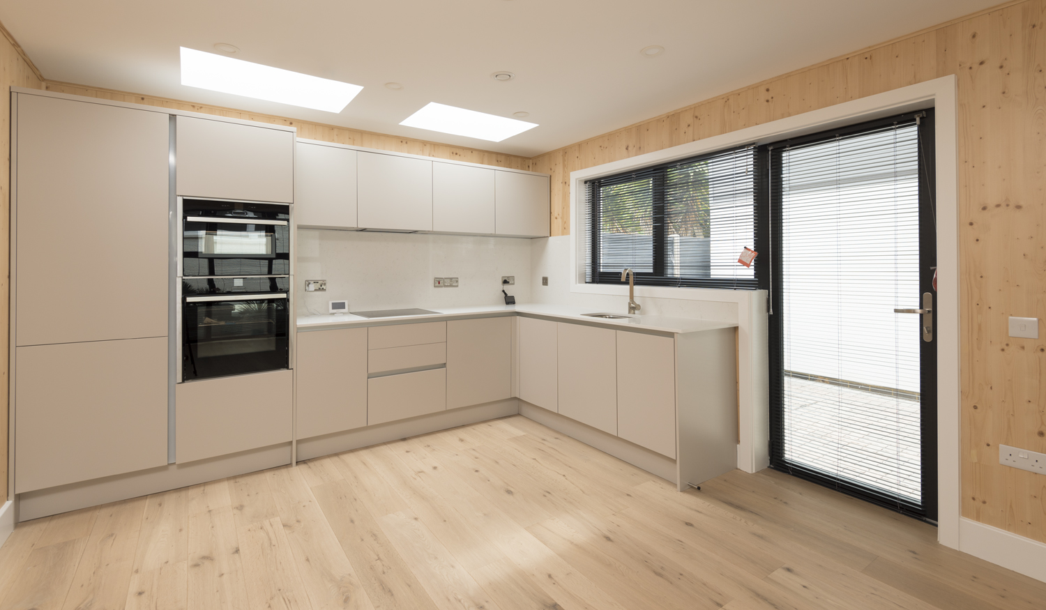 Inside view of a modern kitchen within a new build